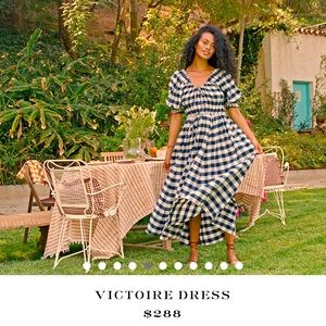 Doen Victoire Dress in Navy Gingham Check XS